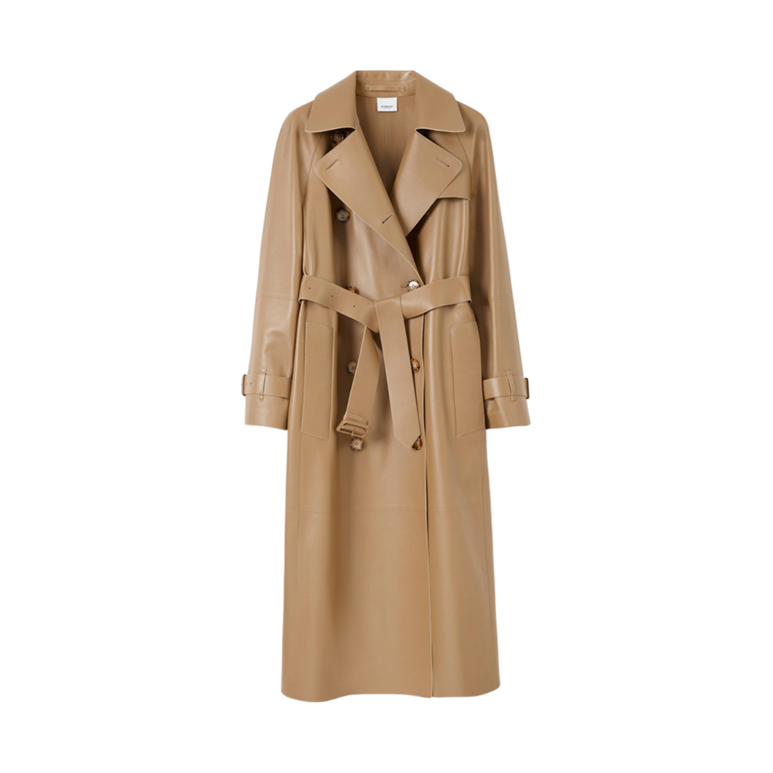 (W) 버버리 레더 워털루 트렌치 코트 카멜((W) Burberry Leather Waterloo Trench Coat Camel) - 1