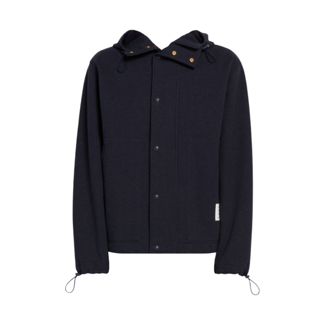 톰브라운 더블 페이스 시어서커 스냅 프론트 후드 파카 네이비(Thom Browne Double Face Seersucker Snap Front Hood Parka Navy) - 1