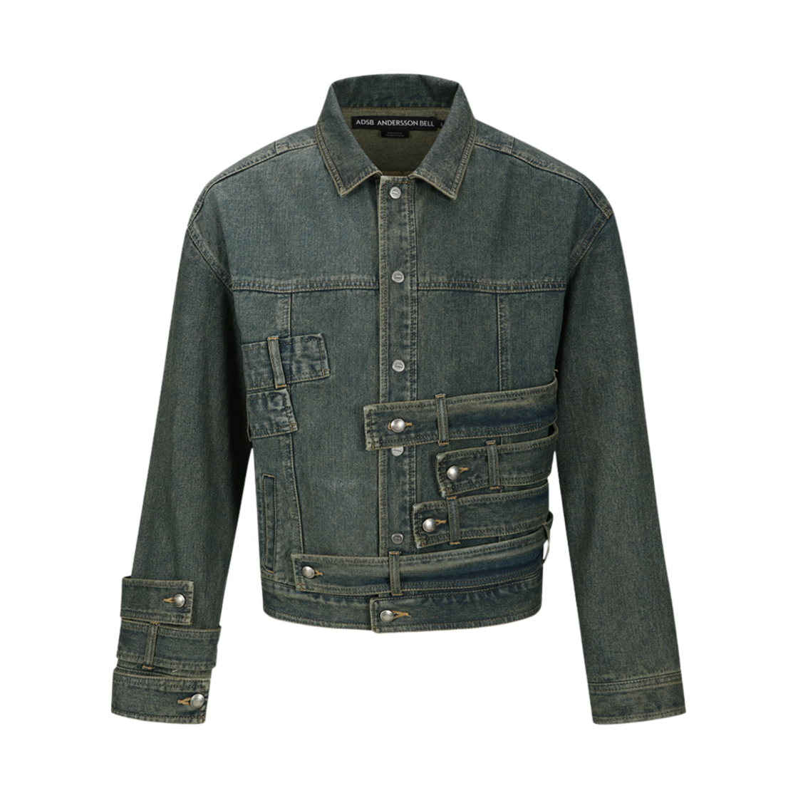 ADSB 앤더슨벨 웨이스트밴드 데님 자켓 아미 그린