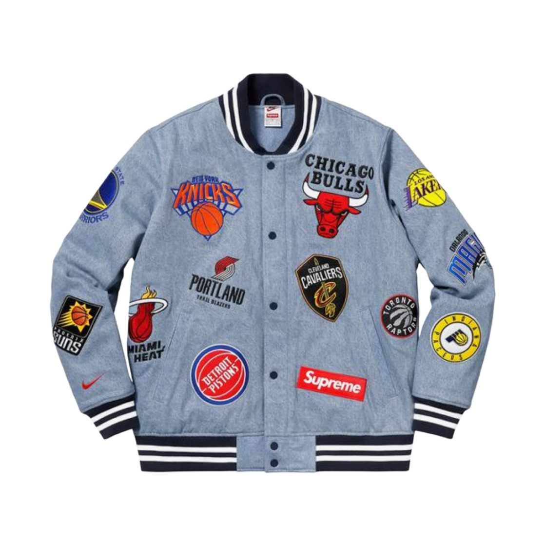 슈프림 x 나이키 NBA 팀 웜업 자켓 데님 - 18SS