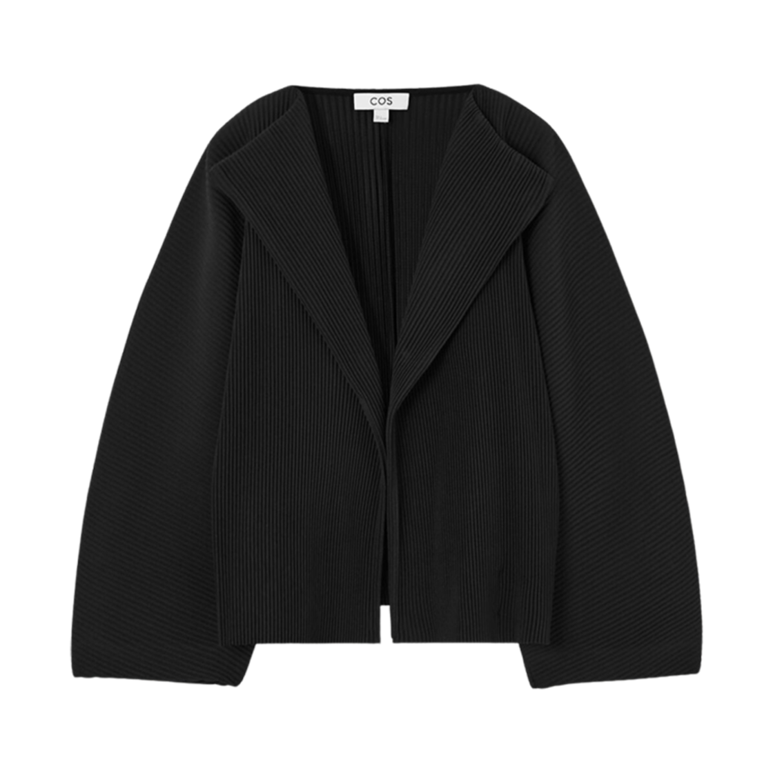(W) 코스 플리티드 오픈 라펠 자켓 블랙((W) COS Pleated Open Lapel Jacket Black)