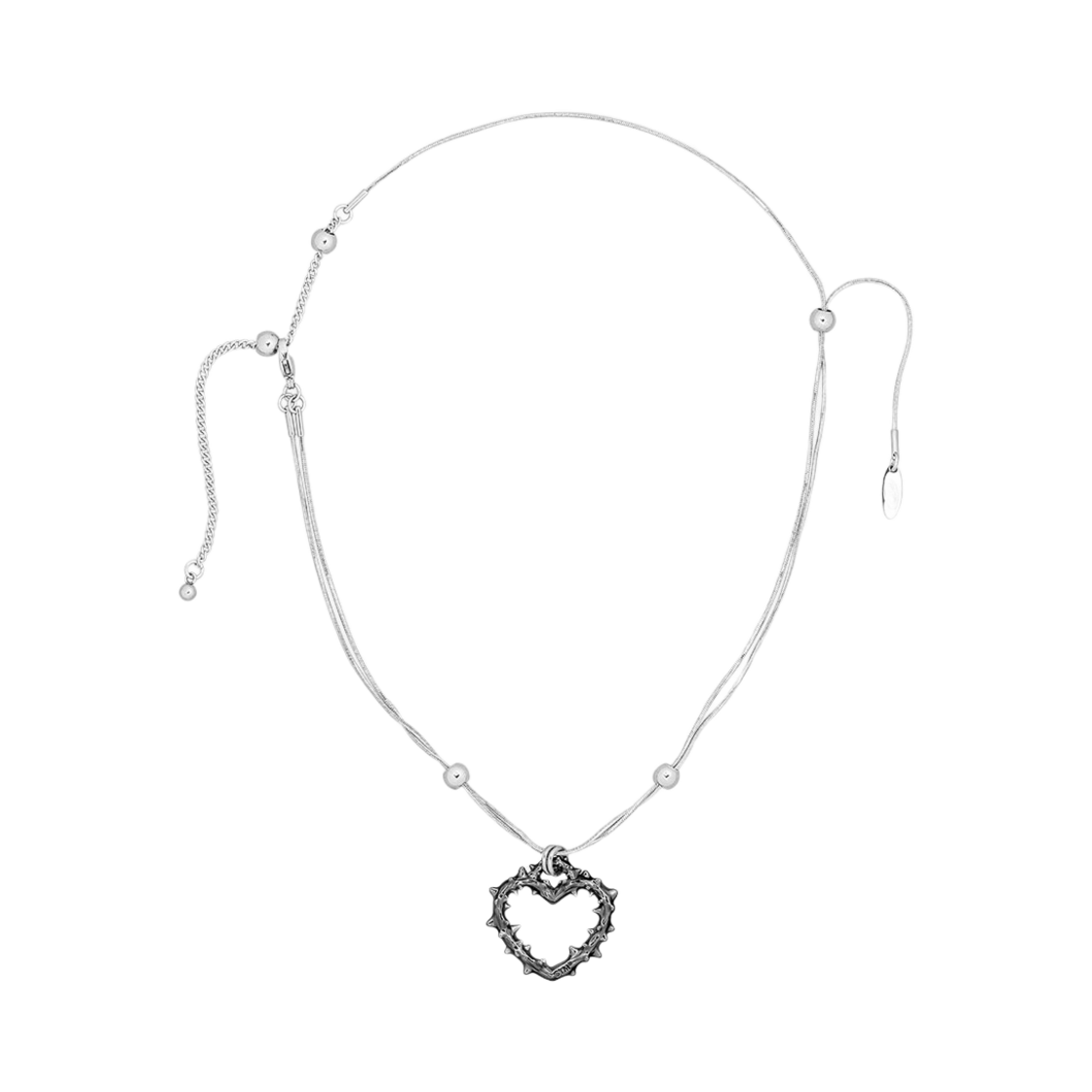 NO610B Sentiments No.610 Spike Heart Necklace Black - 대표 이미지 #1