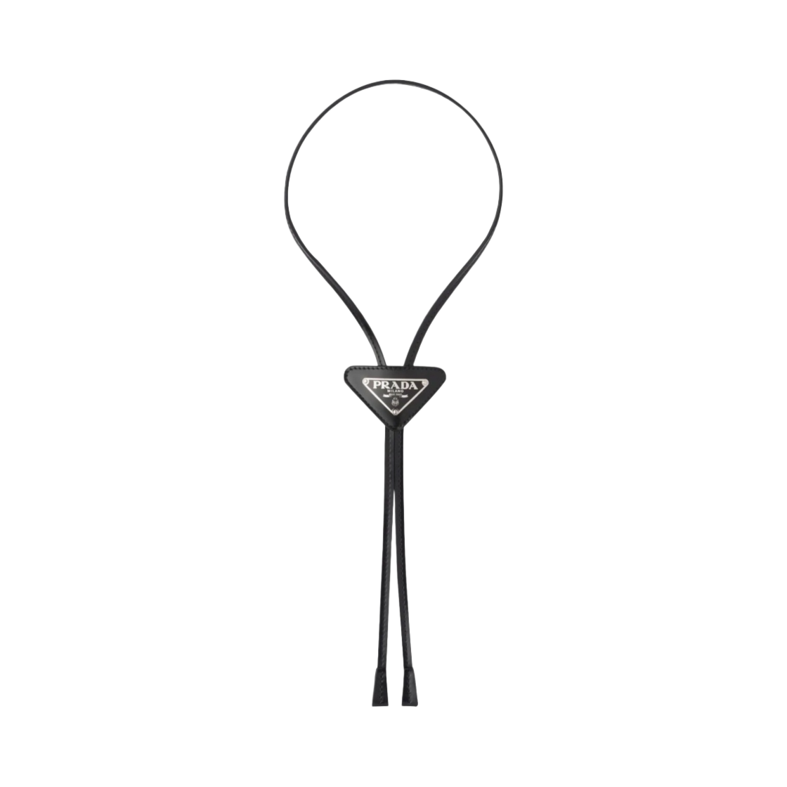 프라다 브러쉬드 레더 볼로 타이 블랙