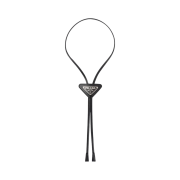 Prada Brushed Leather Bolo Tie Black