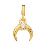 (W) Pandora ME Crescent Moon Mini Dangle Charm 14K Gold Plated Clear