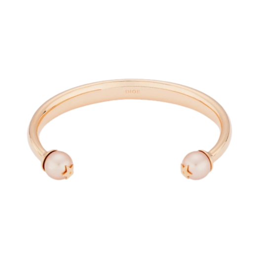 (W) Dior Tribales Bangle Pink Finish Metal Pink Resin Pearls