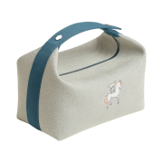 Hermes Large Bride-A-Brac Cabriole Case Canvas & Bleu Nattier