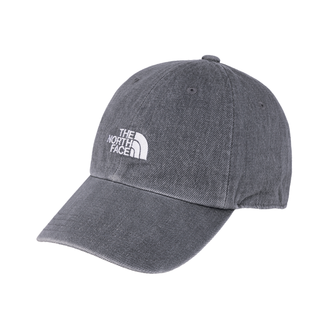 NE3CR01O The North Face White Label Logo Denim Ball Cap Gray