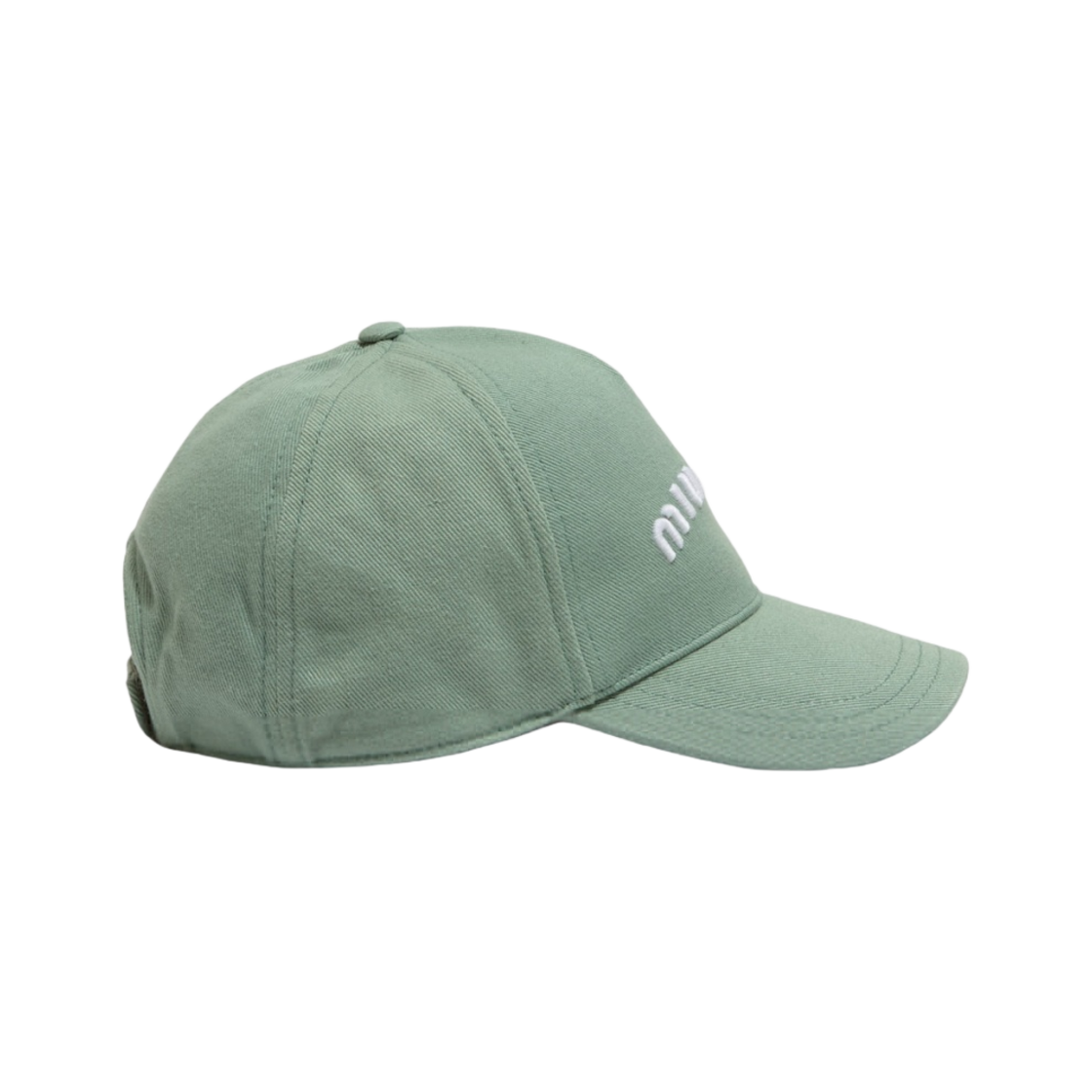 (W) 미우 미우 데님 워시드 베이스볼 캡 아쿠아마린((W) Miu Miu Denim Washed Baseball Cap Aquamarine) - 2