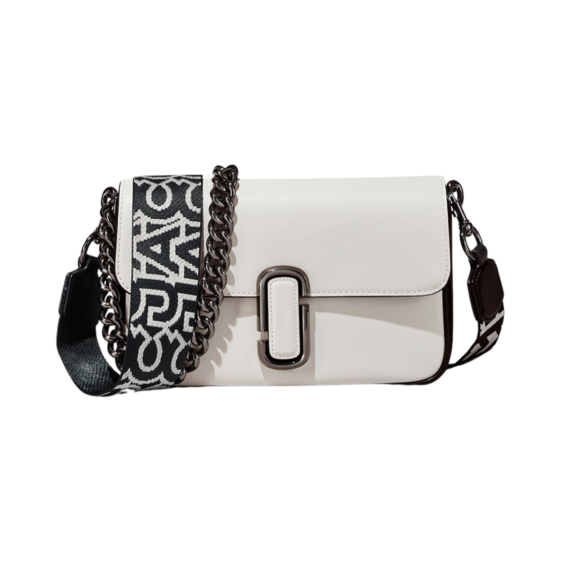 2P3HSH025H01-005 Marc Jacobs Bi-Color J Marc Crossbody Bag Black White