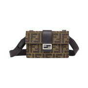 Fendi Fabric Baguette Pouch Bag Brown