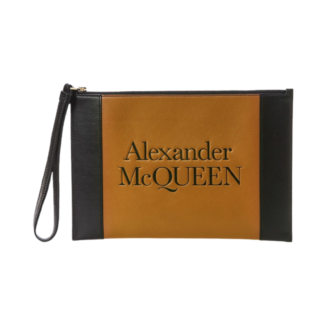 6330631X3H02550 Alexander McQueen Signature Zip Clutch Brown Black