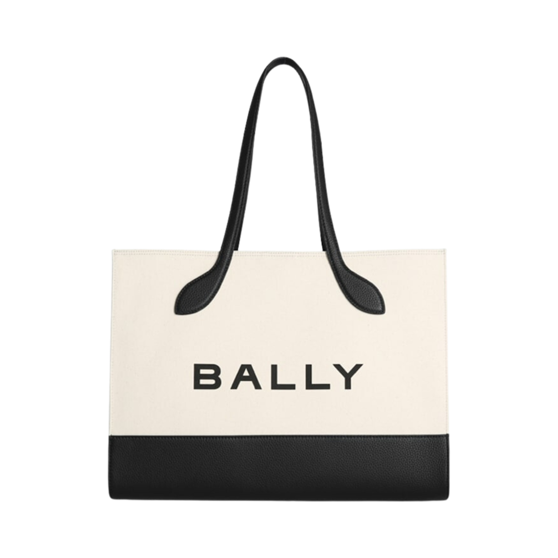 발리 바 패브릭 토트백 베이지 블랙(Bally Bar Fabric Tote Bag Beige Black)