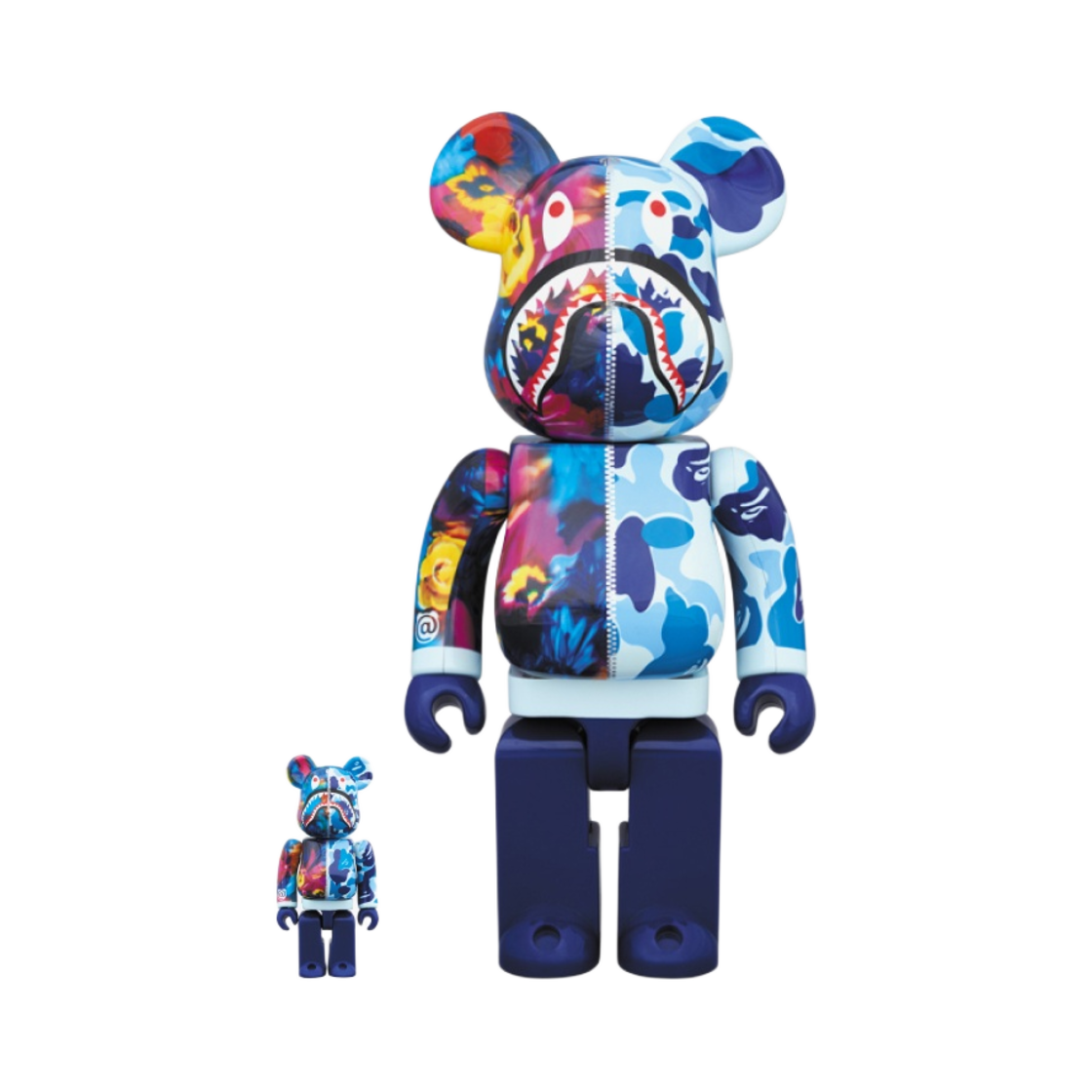 베어브릭 x 베이프 x M / 미카 니나가와 샤크 100% & 400% 세트 블루(Bearbrick x BAPE x M / Mika Ninagawa Shark 100% & 400% Set Blue) - 1