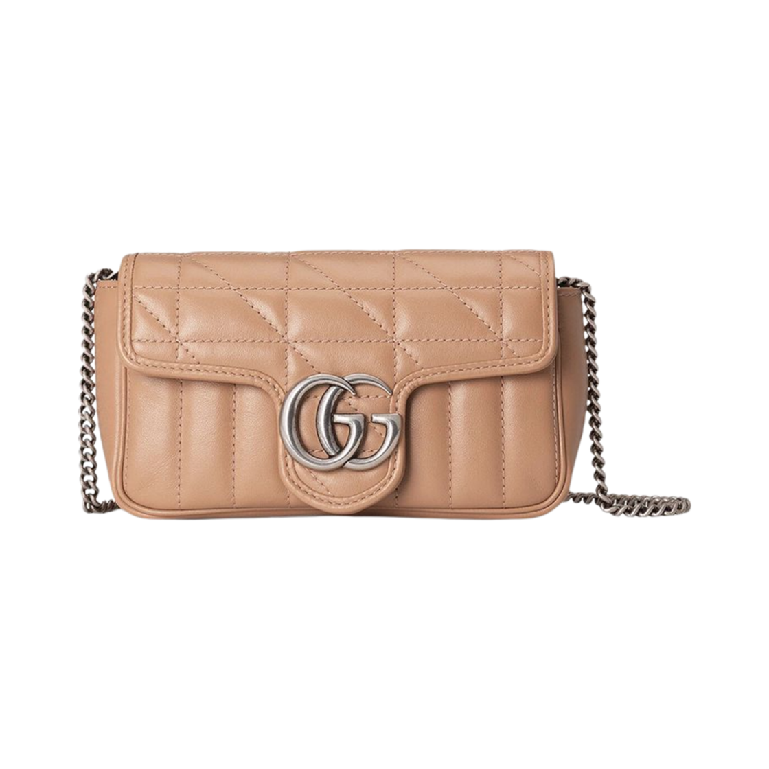 구찌 GG 마몽 카멜리아 슈퍼 미니백 로즈 베이지(Gucci GG Marmont Camelia Super Mini Bag Rose Beige)