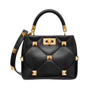 Valentino Roman Stud Small Handle Bag Black