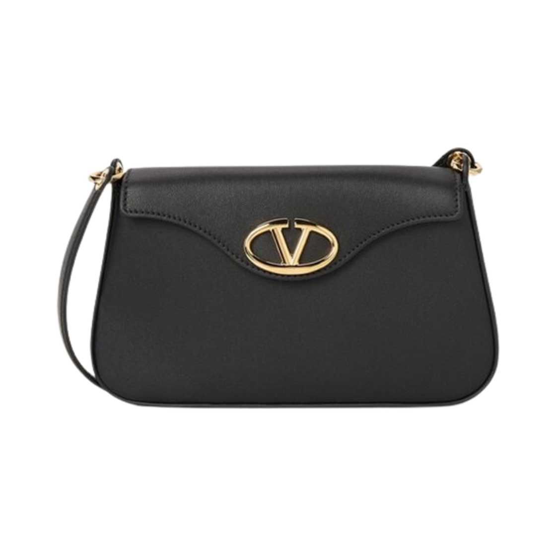 발렌티노 브이로고 시그니쳐 레더 숄더백 블랙(Valentino Vlogo Signature Leather Shoulder Bag Black)