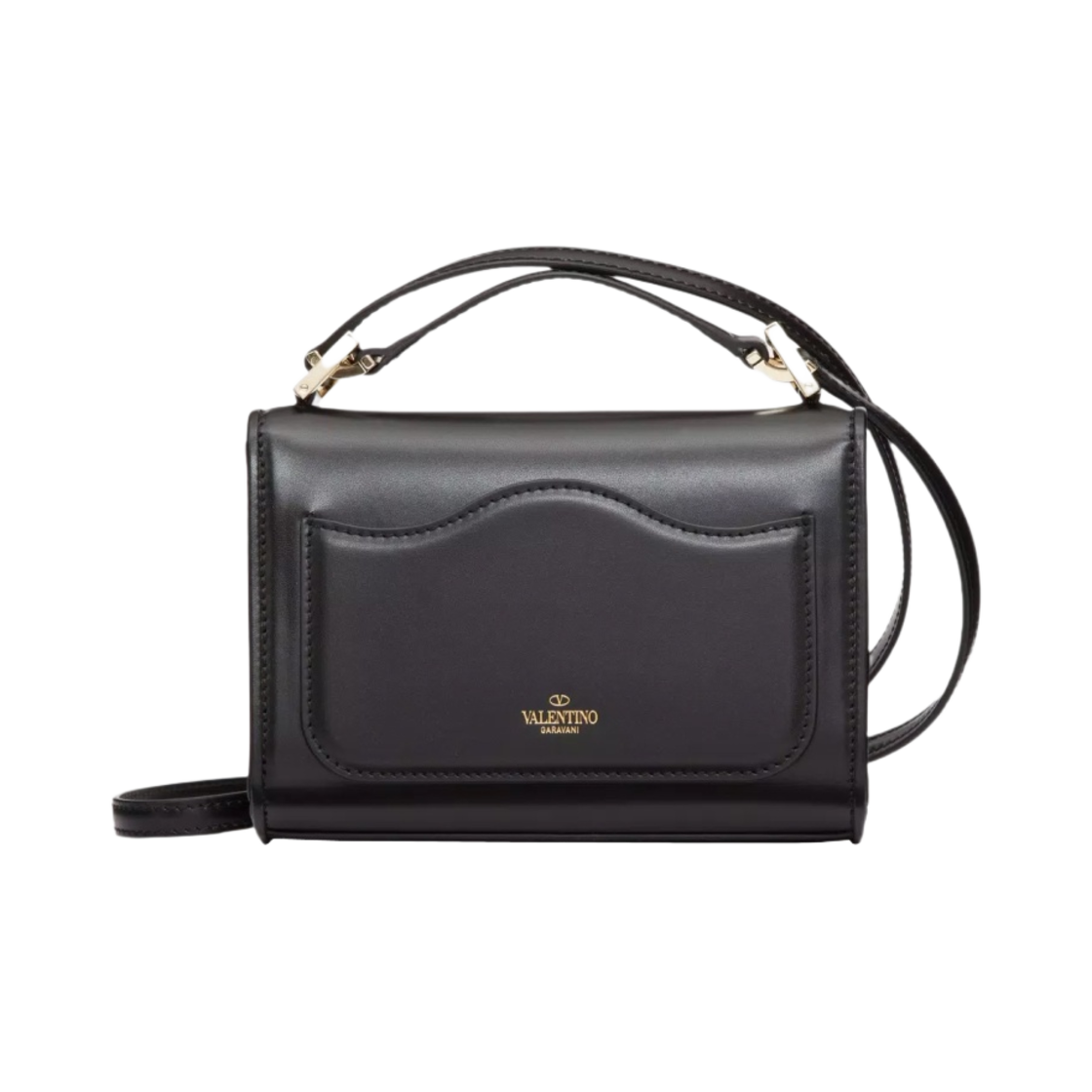 발렌티노 카프스킨 스몰 브이로고 타입 숄더백 블랙(Valentino Small Vlogo Type Shoulder Bag in Calfskin Black) - 3
