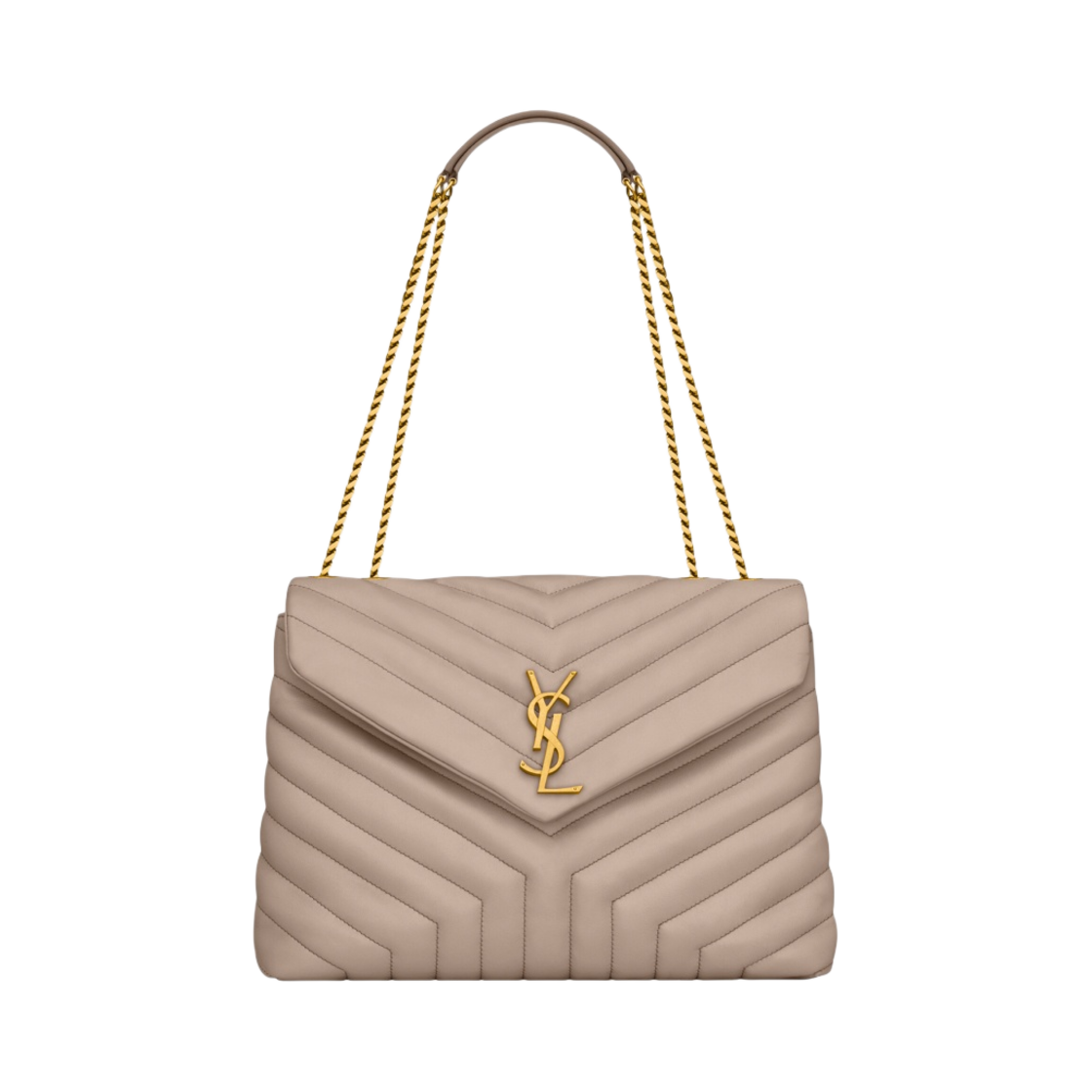 생로랑 루루 미디움 체인 백 퀼티드 Y 레더 그레이쉬 브라운(Saint Laurent Loulou Medium Chain Bag In Quilted Y Leather Greyish Brown) - 1