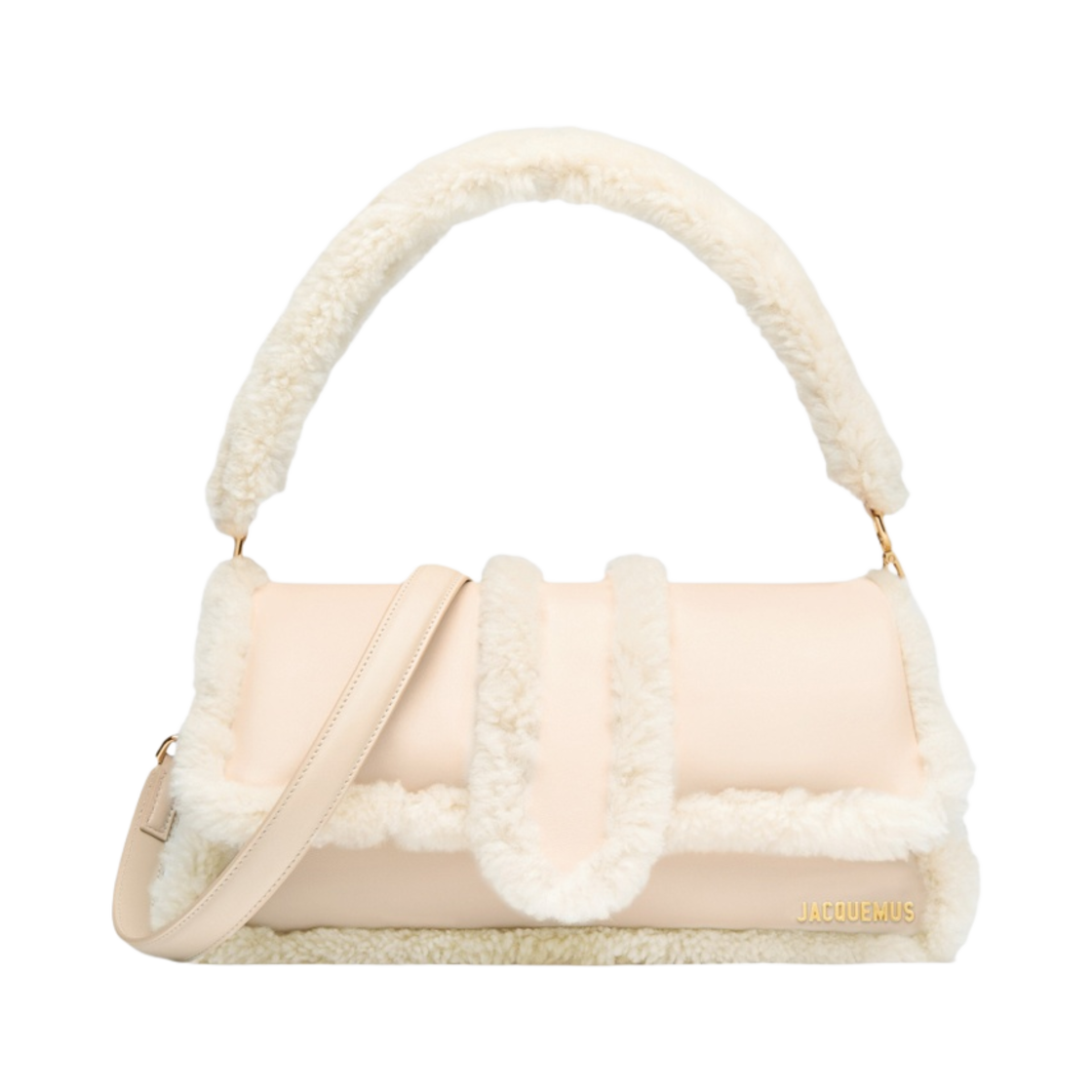 자크뮈스 르 밤비무 두 퍼프 셔링 플랩 백 라이트 베이지(Jacquemus Le Bambimou Doux Puffed Shearling Flap Bag Light Beige) - 1