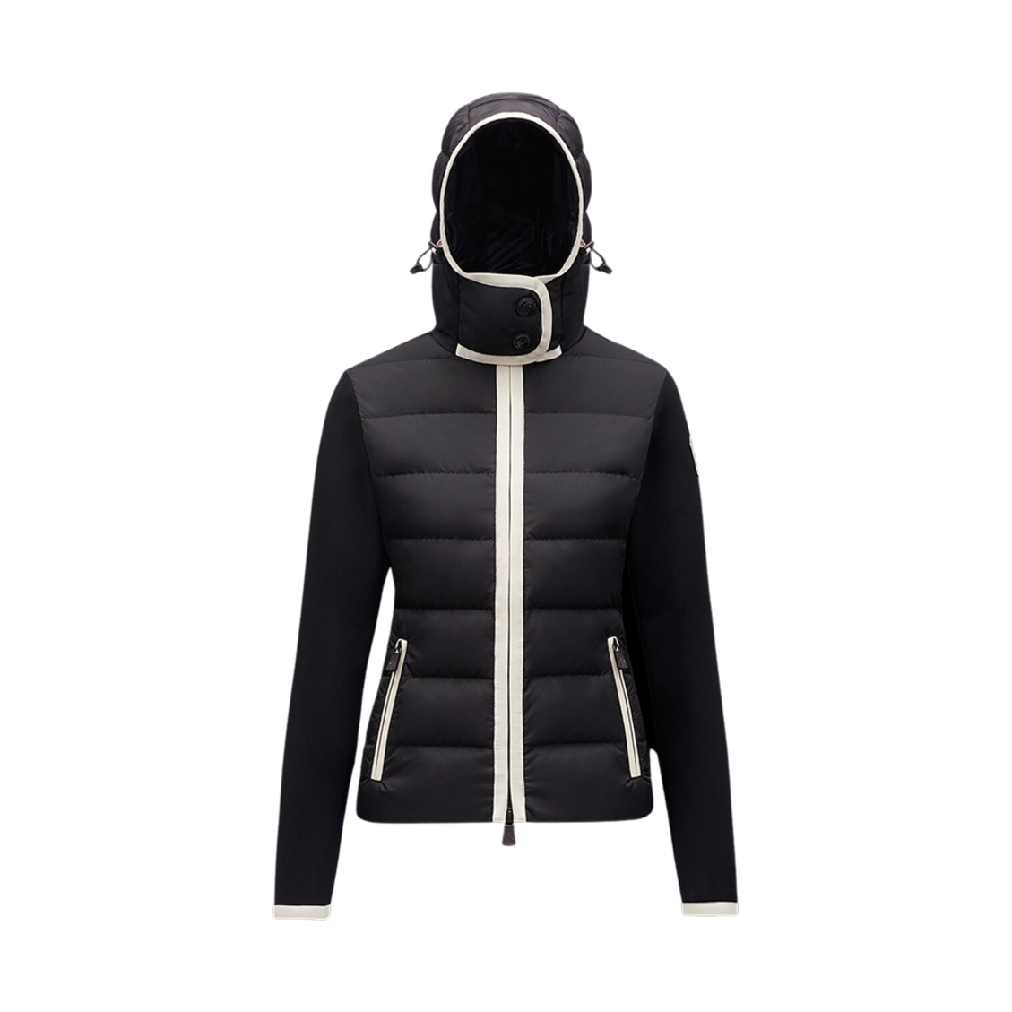 (W) 몽클레르 패딩 플리스 후드 블랙 - 23FW((W) Moncler Padded Fleece Hoodie Black - 23FW) - 1