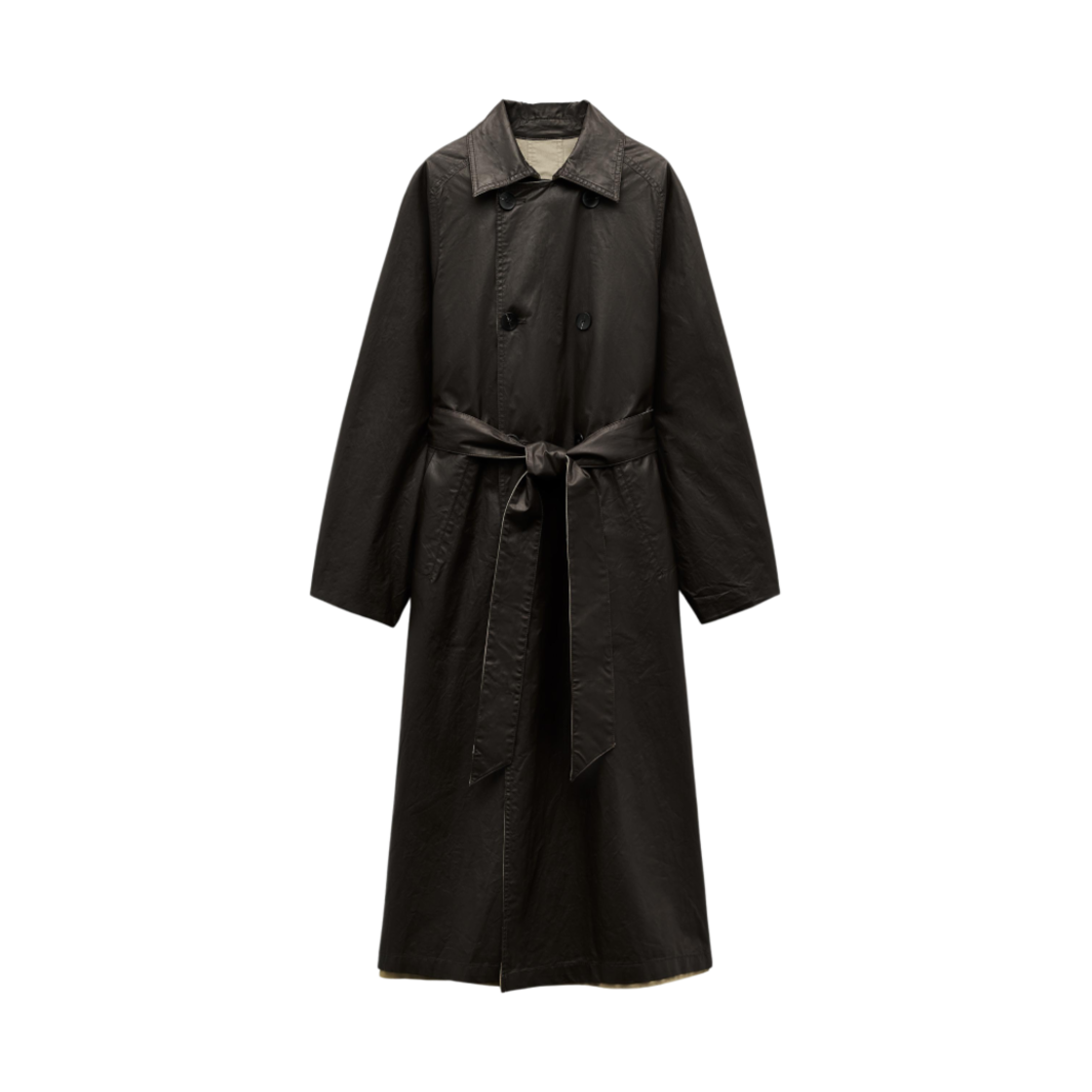 (W) 자라 리버시블 트렌치 코트 ZW 컬렉션 브라운 에크루((W) Zara Reversible Trench Coat ZW Collection Brown Ecru)