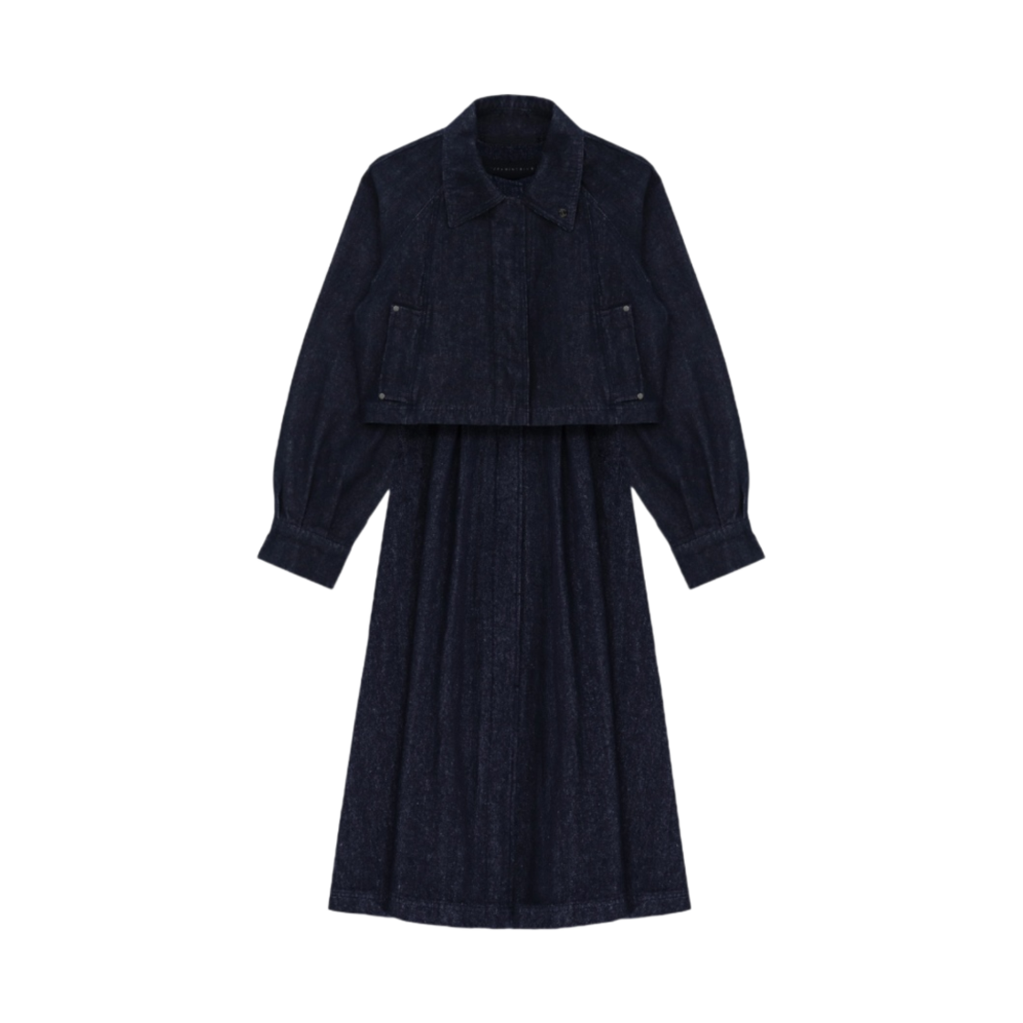 (W) 트리밍버드 데님 쓰리웨이 트렌치 코트 로우 데님((W) Treemingbird Denim 3-Way Trench Coat Raw Denim)