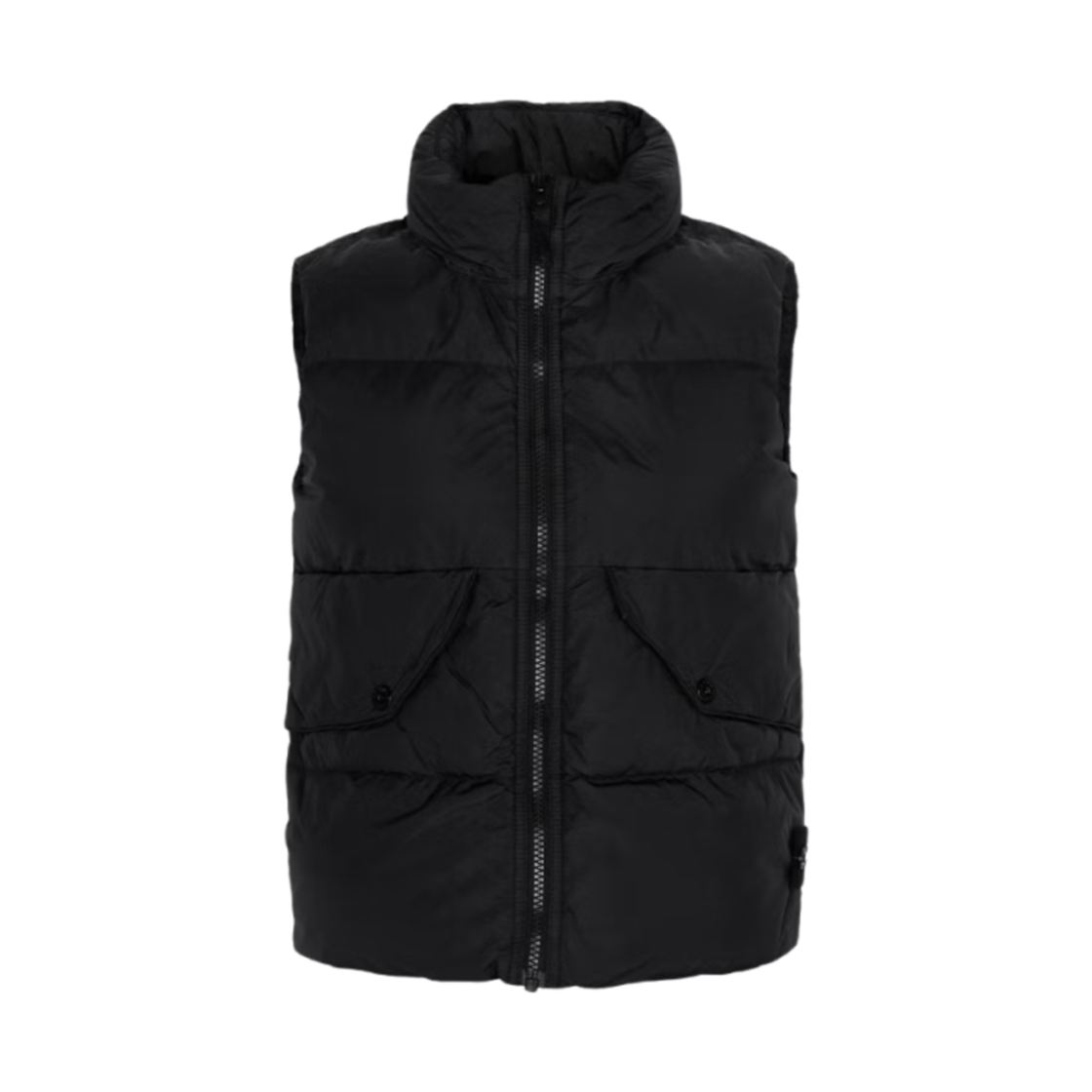 (키즈) 스톤 아일랜드 G0123 크링클랩스 리사이클 나일론 다운 베스트 블랙 - 24F((Kids) Stone Island G0123 Crinkle Reps Recycled Nylon Down Vest Black - 24FW) - 1
