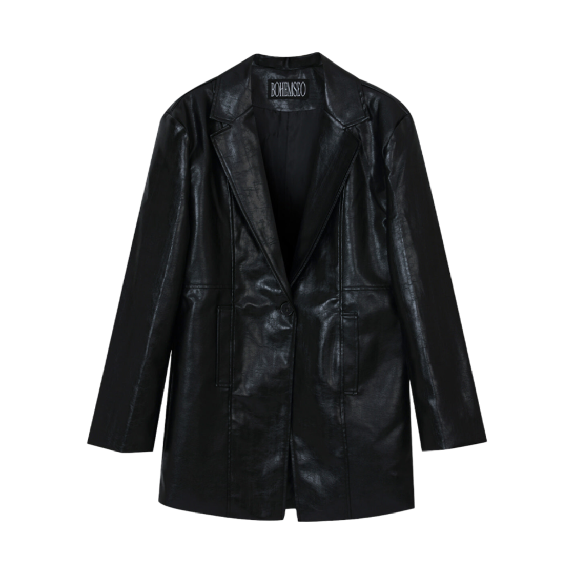 【BOHEMIAN SEOUL】【BOHEMSEO】 JACKET W) 보헤미안 서울 레더 봄버 점퍼 워시드 그레이 | Bohemian