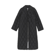 (W) Ganni Ripstop Quilt Coat Black