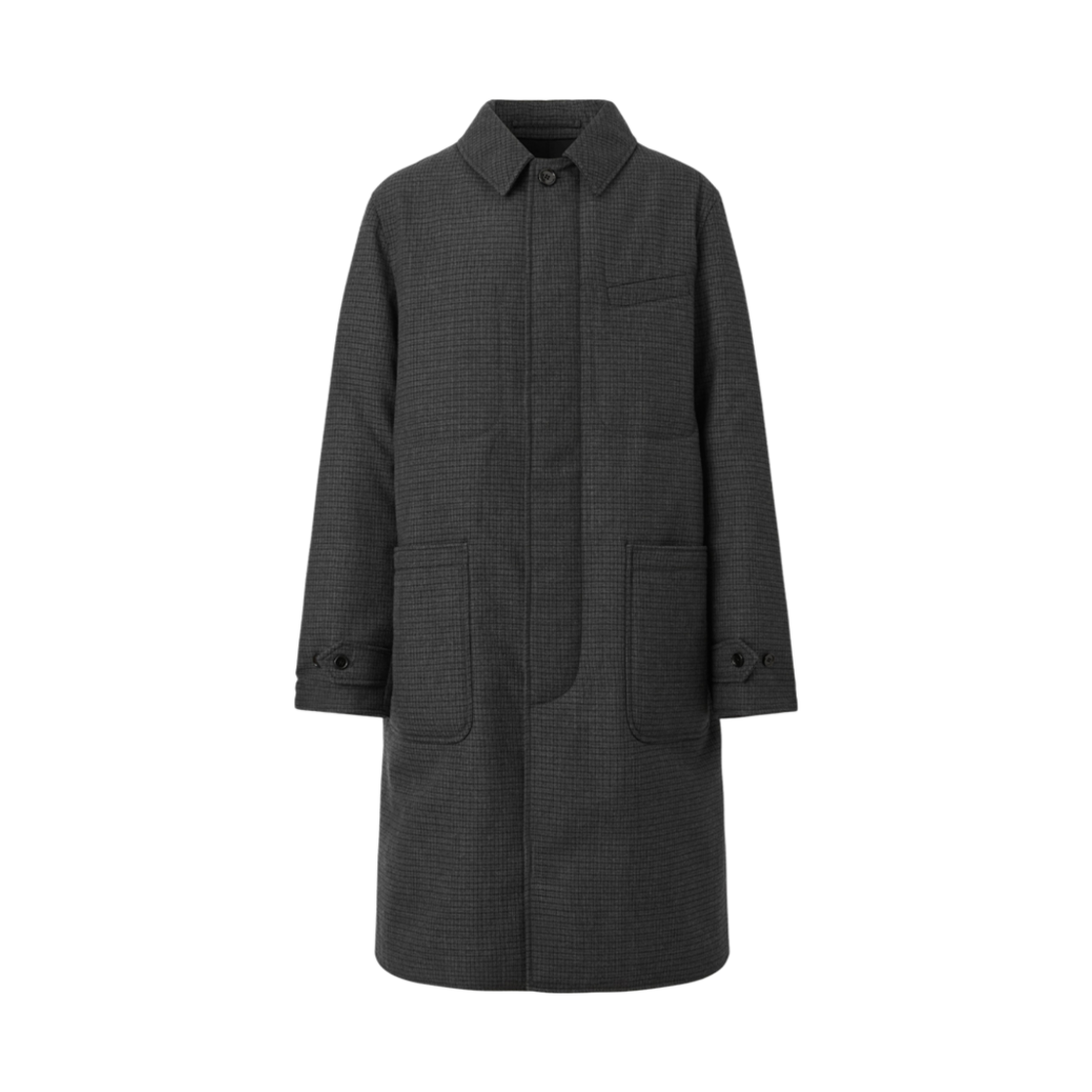 버버리 마이크로 체크 울 카 코트 차콜(Burberry Micro Check Wool Car Coat Charcoal) - 1