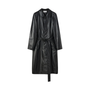 (W) Lemaire Coated Cotton Belted Raincoat Squid Ink