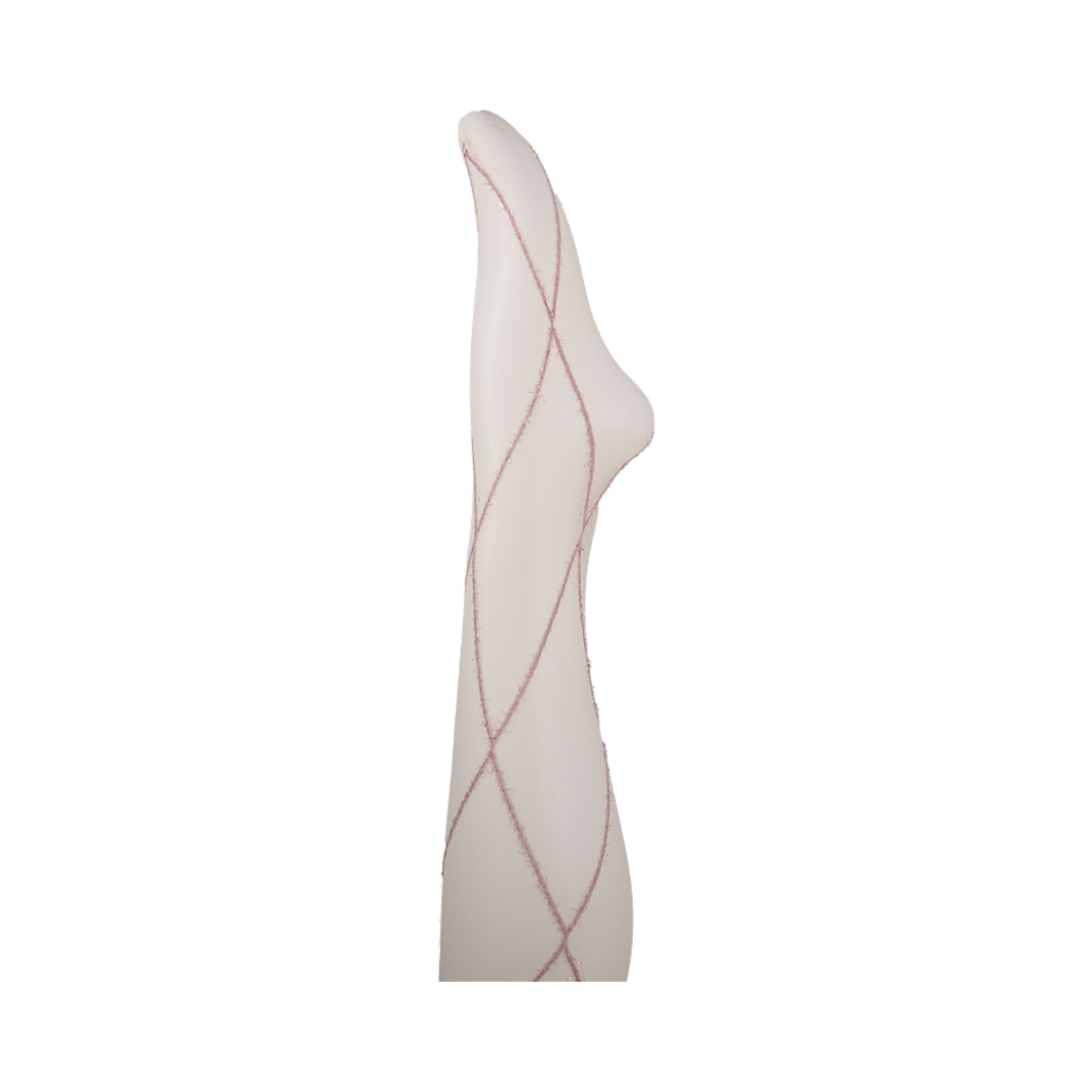 L0000105 Onnitella Glittery Cross Line Tights White Pink