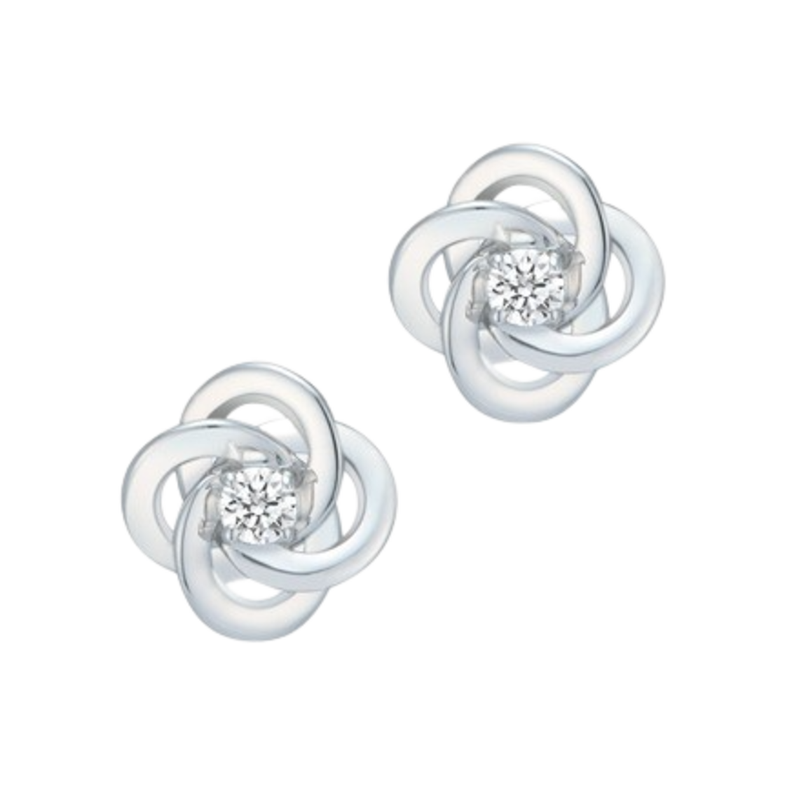 미꼬 우먼 로제 멜리 다이아몬드 이어링 화이트 골드(Miko Women Rose Melee Diamond Earring White Gold)