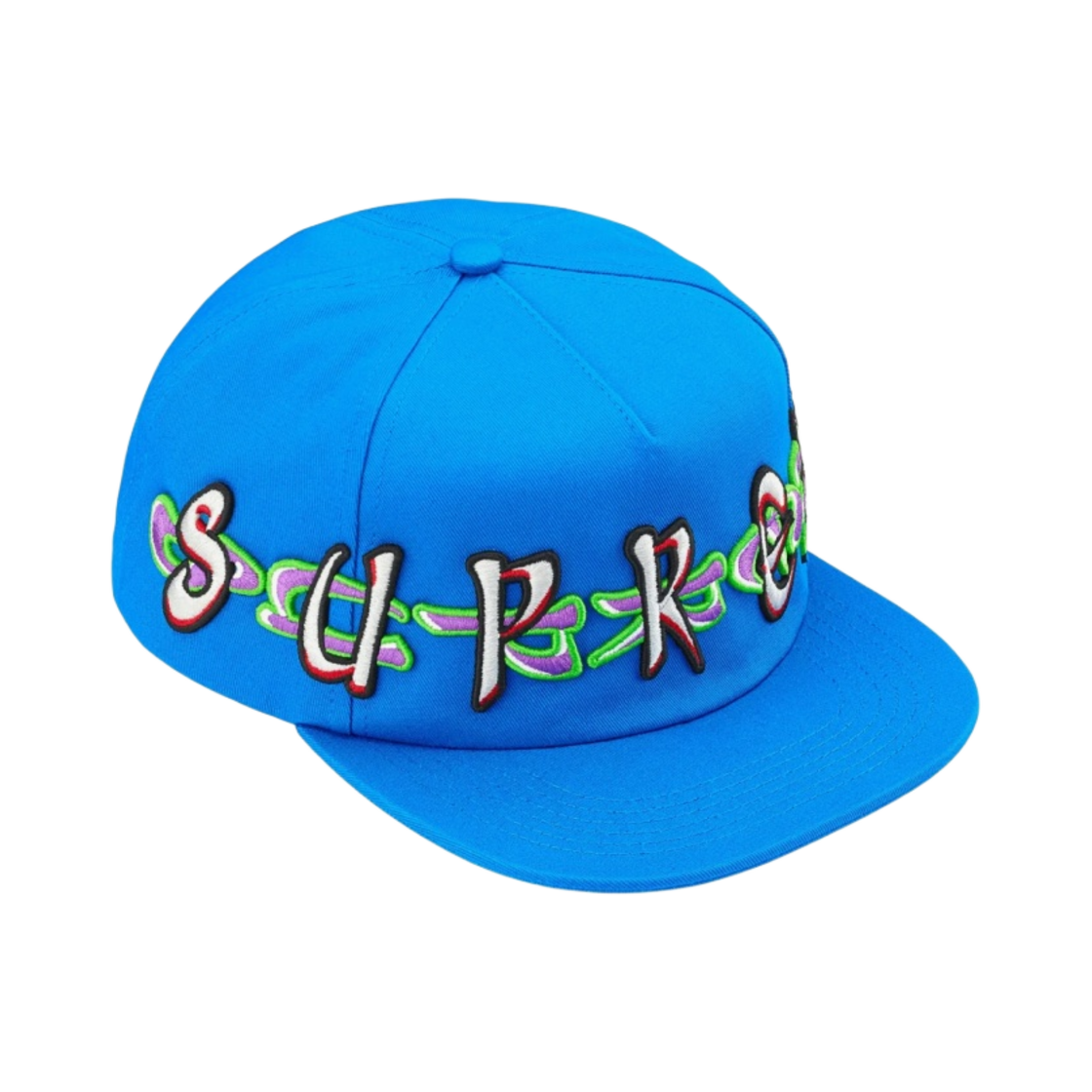 슈프림 AOI 스펠아웃 5-패널 캡 블루 - 23FW(Supreme AOI Spellout 5-Panel Blue - 23FW) - 2