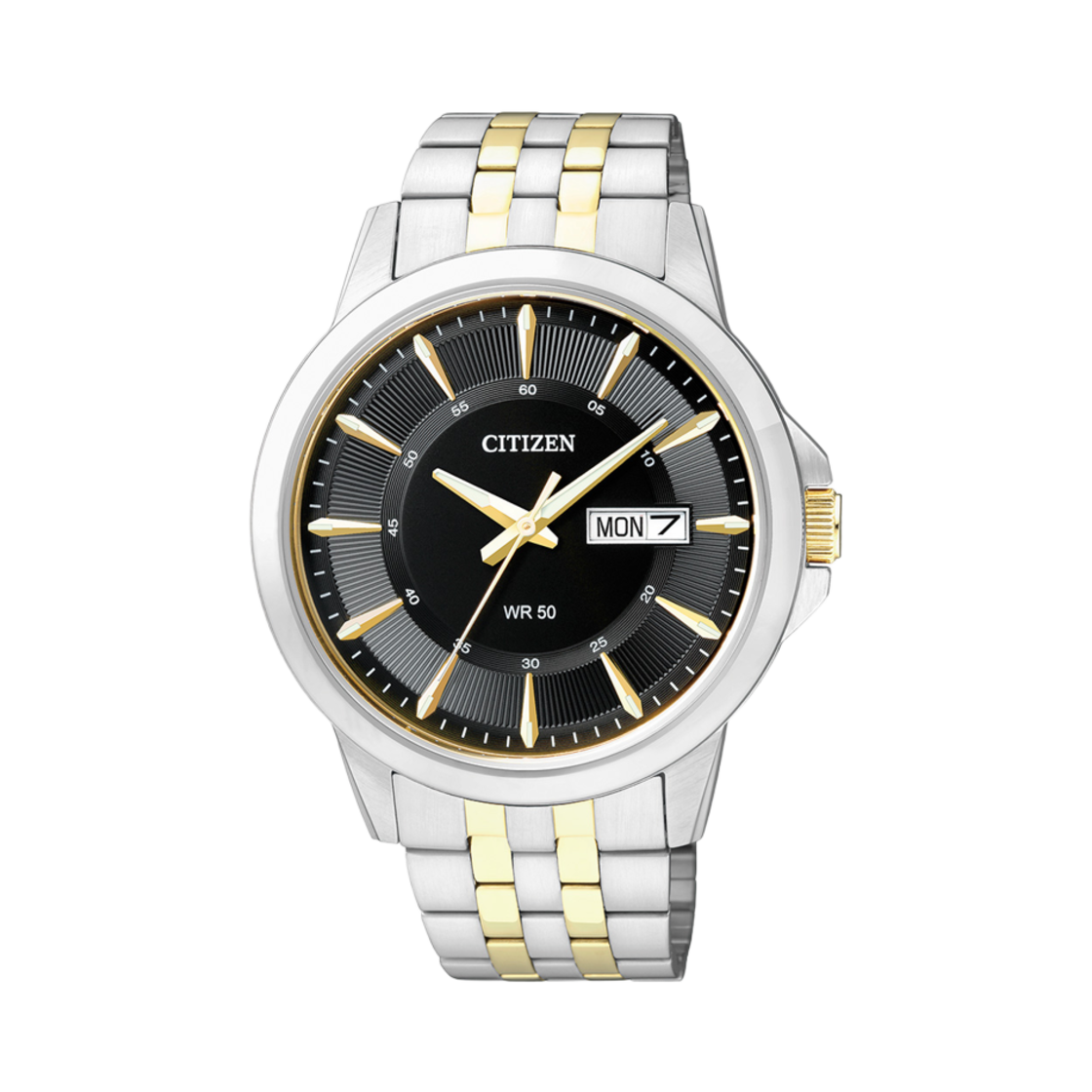 시티즌 쿼츠 41mm 스테인리스 스틸 블랙 투톤 골드 실버(Citizen Quartz 41mm Stainless Steel Black Two Tone Gold Silver) - 1