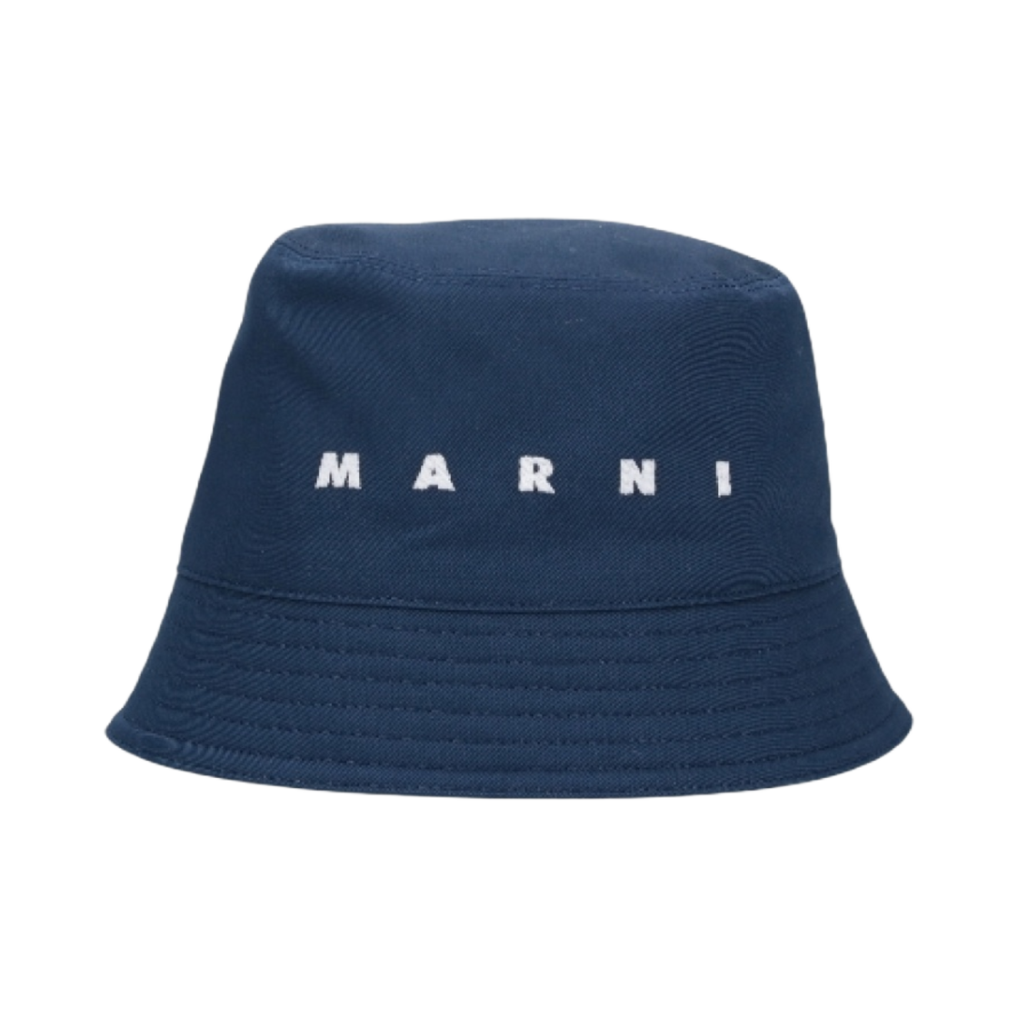마르니 자수 로고 오가닉 개버딘 버킷햇 블루(Marni Organic Gabardine Bucket Hat with Embroidered Logo Blue)