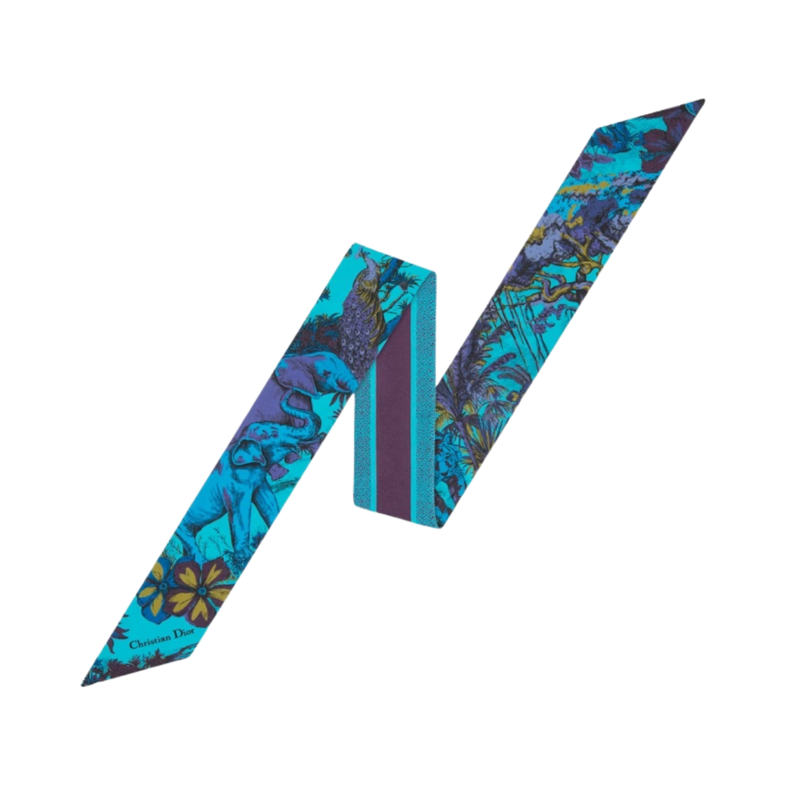 (W) 디올 트왈 드 주이 보야지 미차 스카프 실크 트윌 셀레스티얼 블루 멀티컬러((W) Dior Toile De Jouy Voyage Mitzah Scarf Silk Twill Celestial Blue Multicolor) - 1