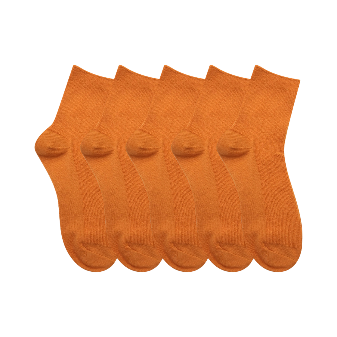 A-PK-DY-M (W) Aone Premium Knit Mini Socks 5-Pack Dark Yellow