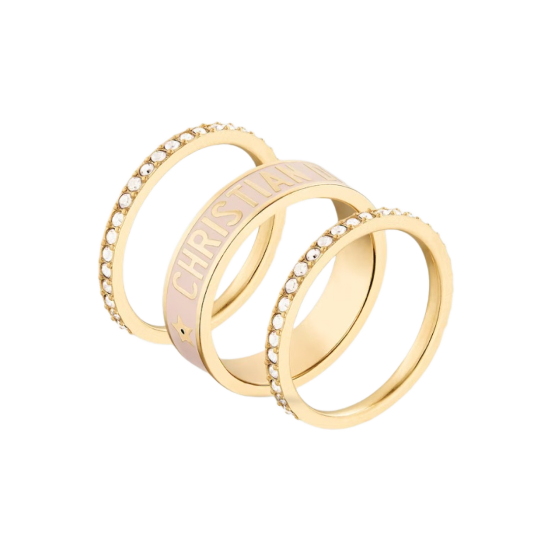 Christian Dior code リング ゴールド/ホワイト DIOR | Dior Code リングセット メタル・クリスタル・ラッカー