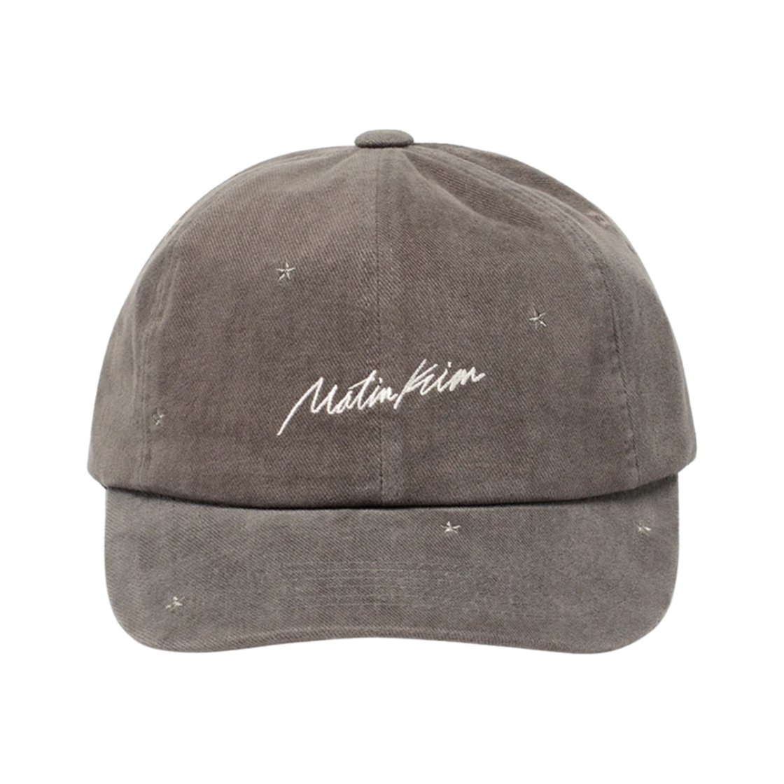 MK249OHT039MDG Matin Kim Cursive Star Embroidery Ball Cap Dark Grey