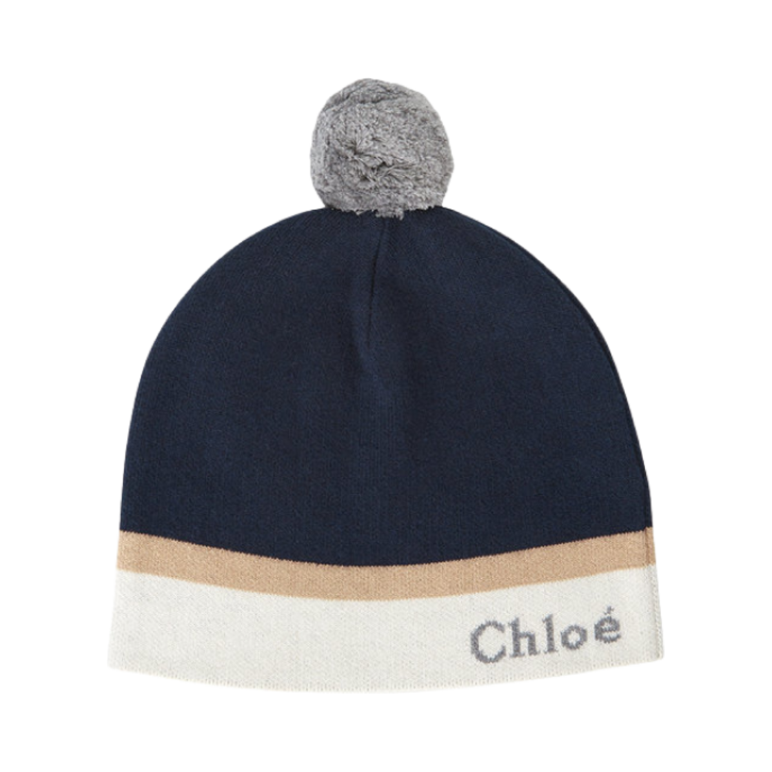 C11671-859 (Kids) Chloe Cotton Pompom Beanie Navy