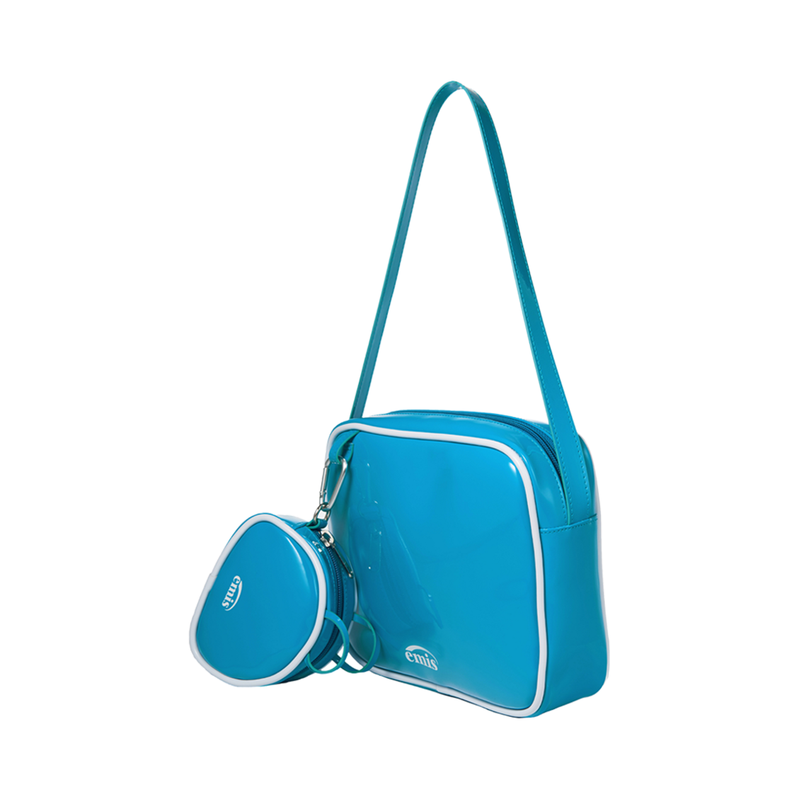 이미스 에나멜 숄더백 코인 퍼스 세트 라이트 블루(Emis Enamel Shoulder Bag With Coin Purse Set Light Blue) - 2