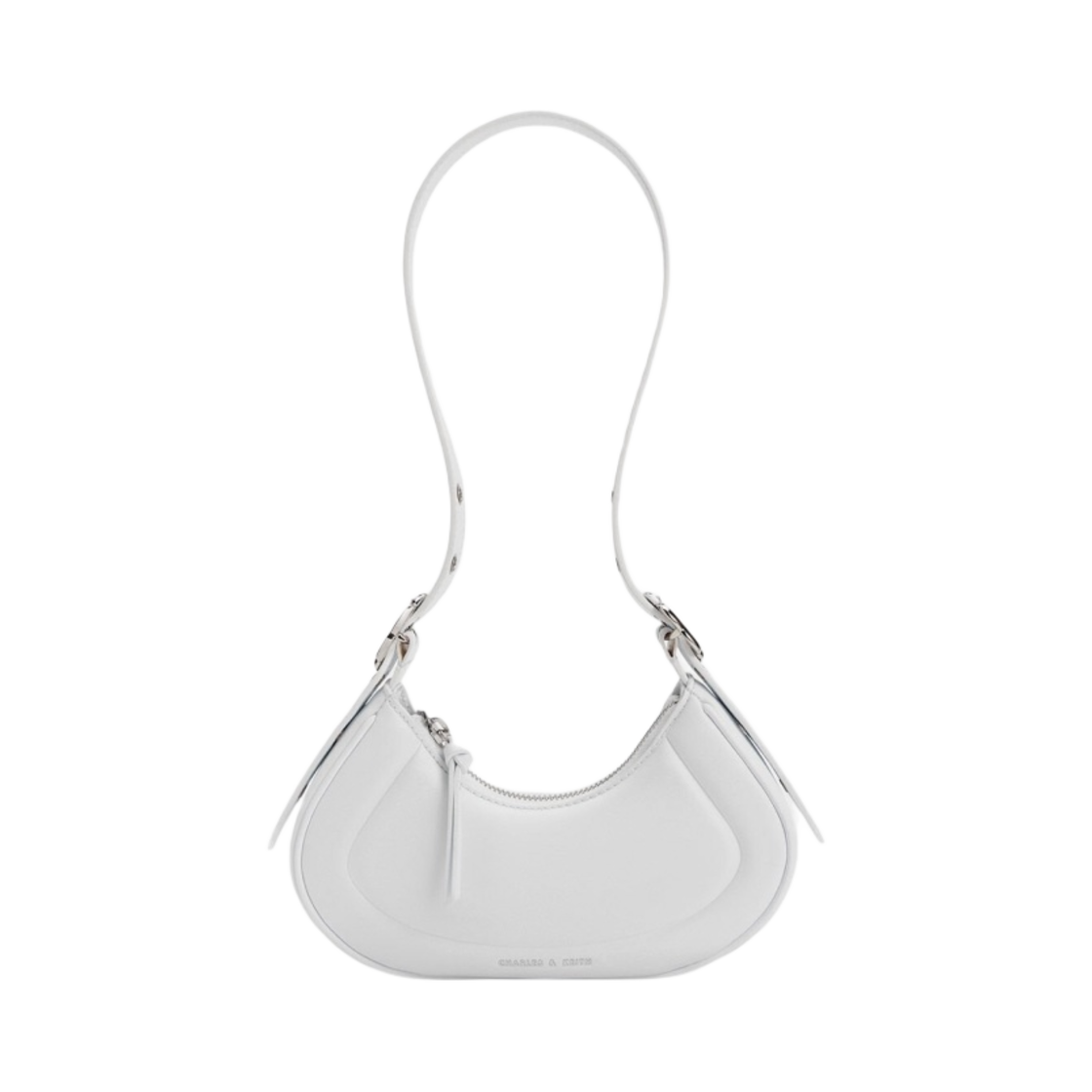 찰스앤키스 페트라 커브 숄더백 화이트(Charles & Keith Petra Curve Shoulder Bag White)