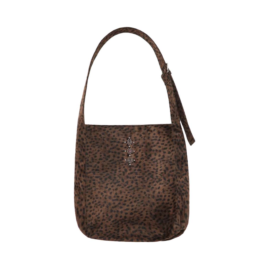 KS4CBBP001LE Kookeesee Suede Stud Shoulder Bag Leopard