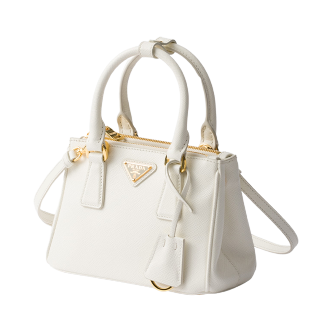 프라다 갤러리아 사피아노 레더 마이크로 백 화이트(Prada Galleria Saffiano Leather Micro Bag White) - 3