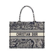Dior Medium Book Tote Blue Toile de Jouy Reverse Embroidery