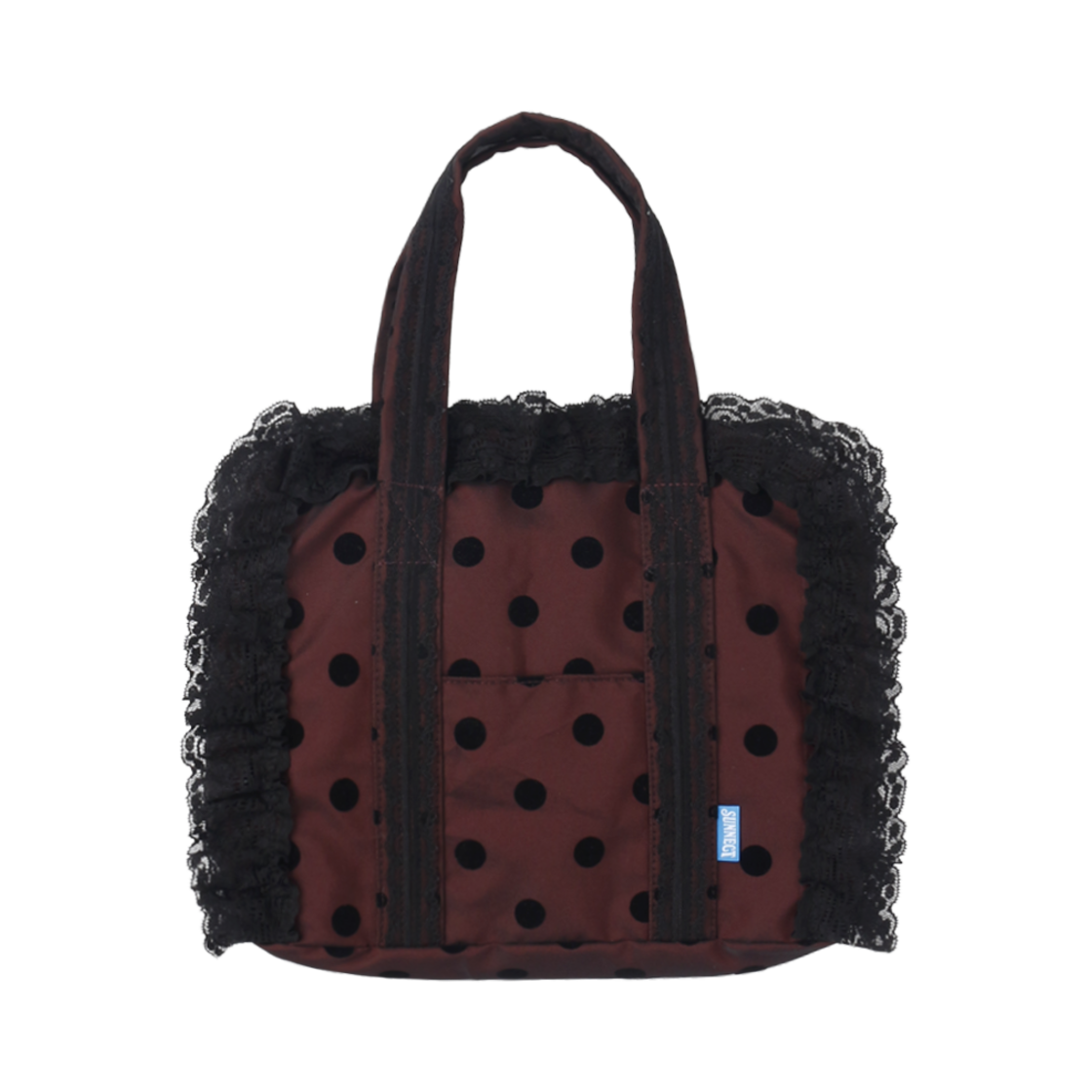SNCT25SAC010BU (W) SUNNECT Polka Dot Lace Handbag Burgundy