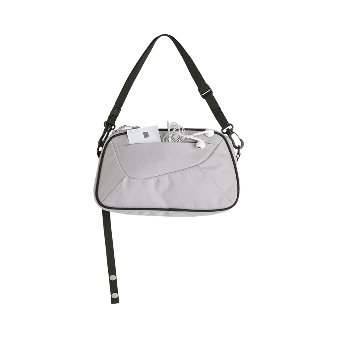 오호스 트래피조이드 나일론 호보 백 그레이(OJOS Trapezoid Nylon Hobo Bag Grey)