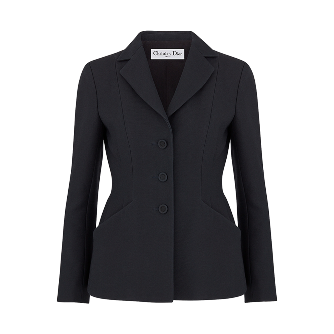 (W) 디올 30 몽테뉴 바 자켓 블랙 싱글 브레스티드 울 실크((W) Dior 30 Montaigne Bar Jacket Black Single Breasted Wool Silk) - 1